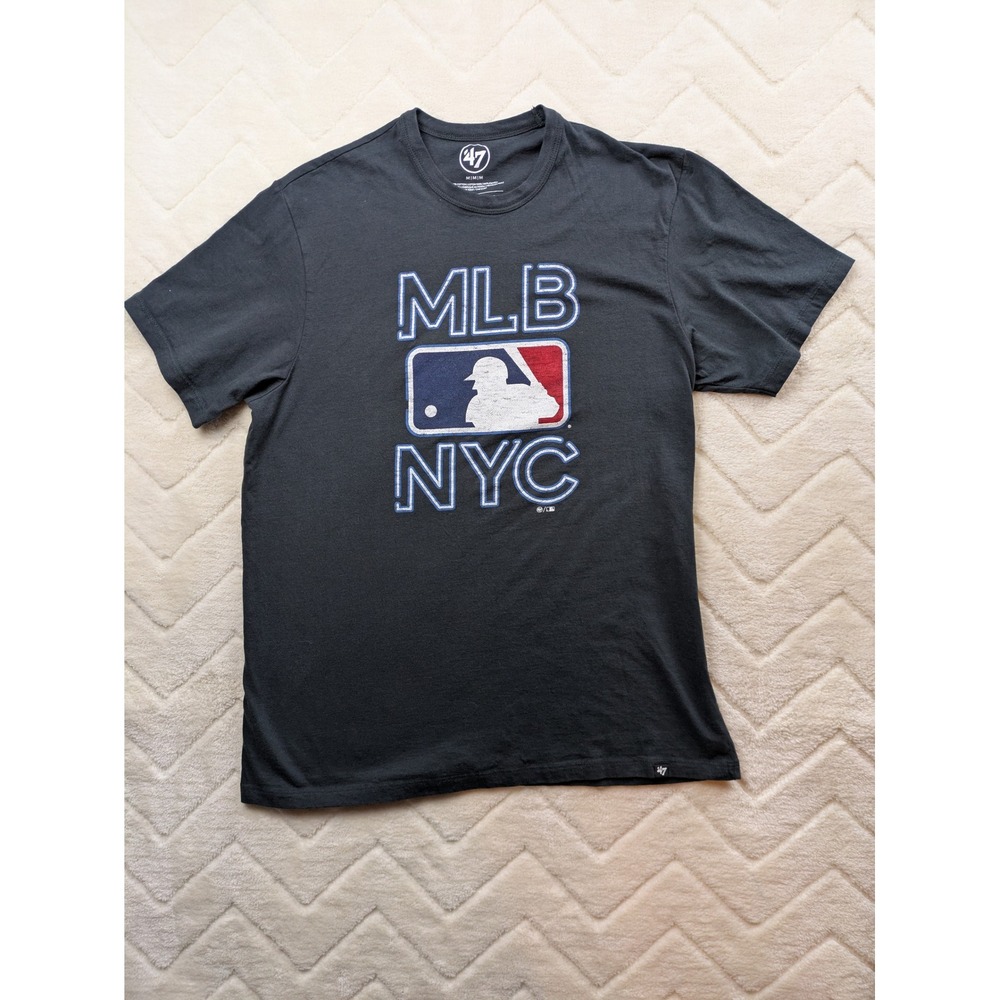 47 Brand MLB NYC Graphic T-Shirt Mens Medium Black Cotton Short Sleeve Tee
